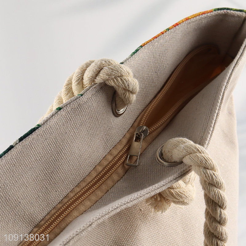 Good Quality Waterproof Canvas Beach Tote Bag for Women