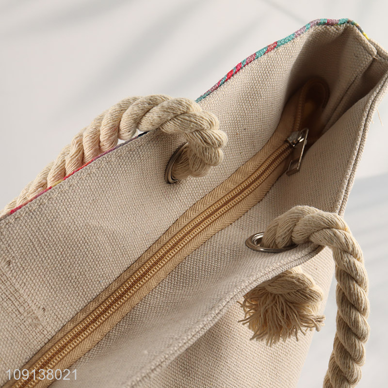 New Product Large Canvas Beach Tote Bag Summer Travel Bag