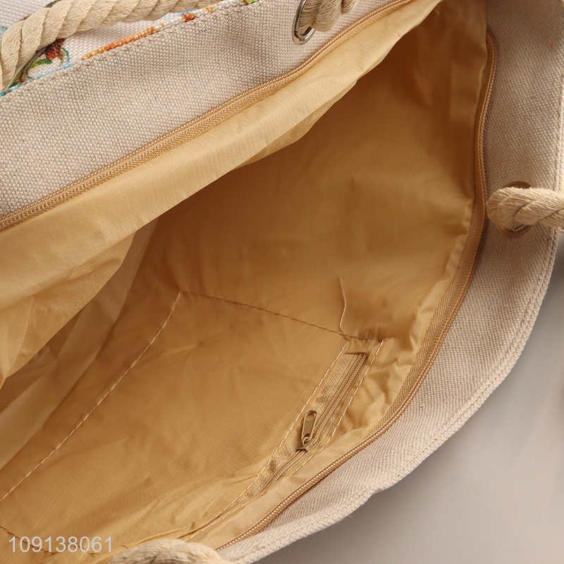 New Arrival Canvas Beach Tote Bag Summer Travel Beach Bag