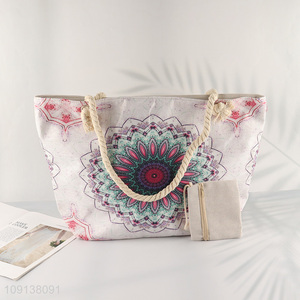 High Quality Custom Print Waterproof Canvas Beach Tote Bag