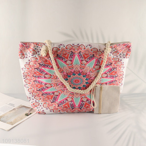 Factory Price Summer Travel Canvas Beach Tote Bag for Women