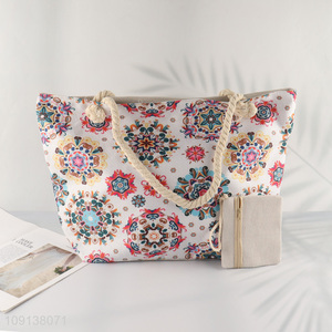 Online Wholesale Canvas Beach Bag Beach Tote Bag with Zipper