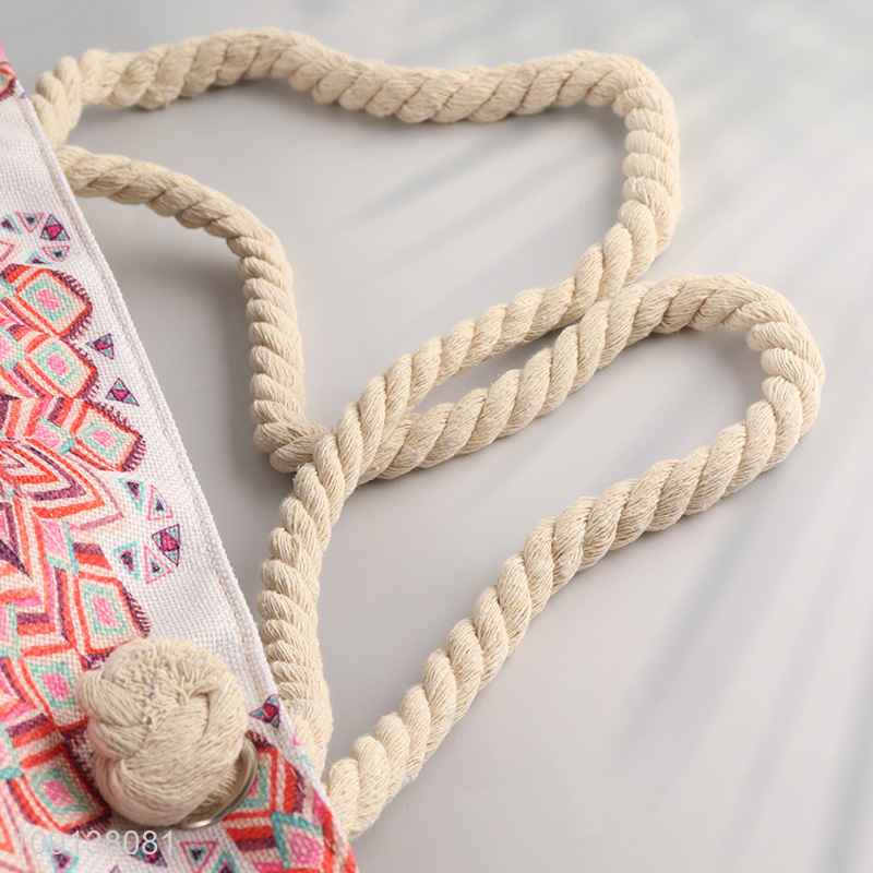 Factory Price Summer Travel Canvas Beach Tote Bag for Women