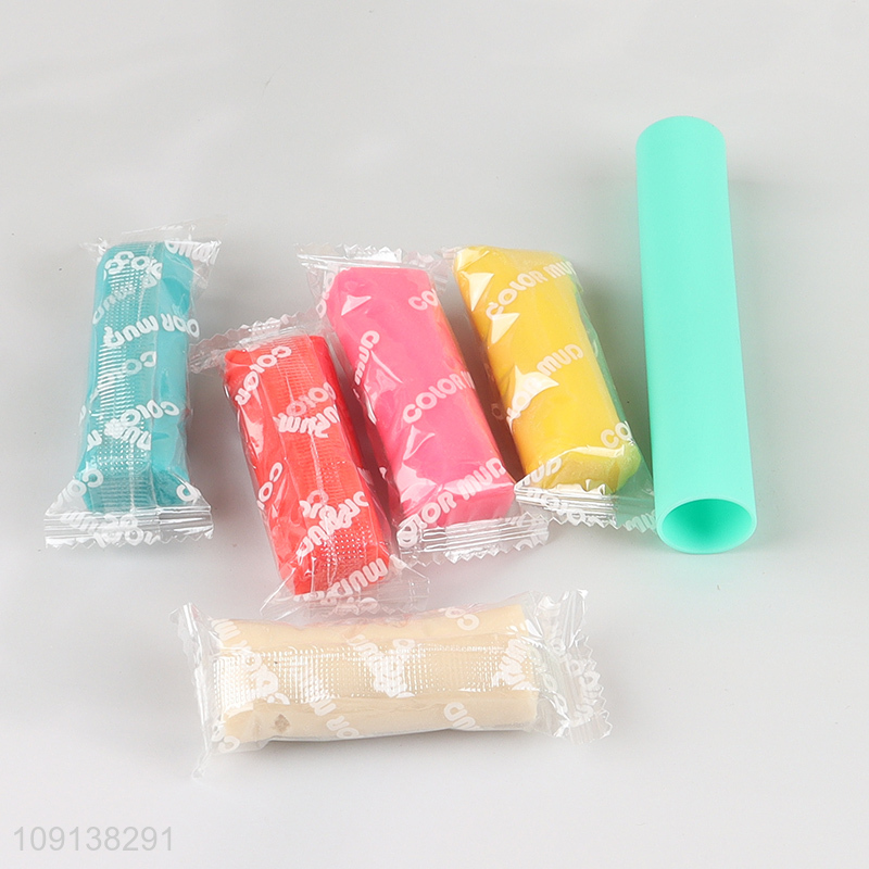 Top quality creative soft feel kids diy color mud set