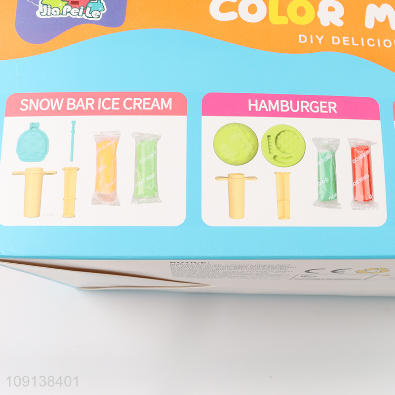 Hot selling delicious food series diy color mud set play dough set