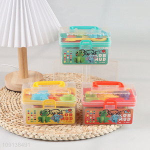 Most popular non-toxic children diy play dough set color mud toys