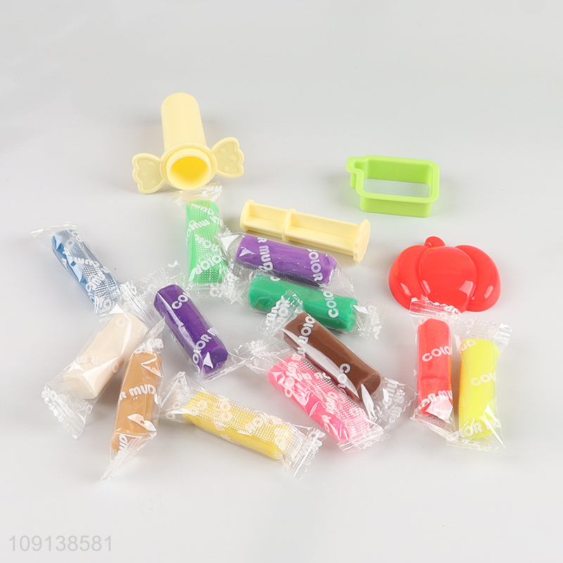 Factory price cartoon kids non-toxic play dough set color mud toys for sale
