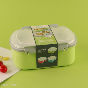 Wholesale Plastic Lunch Box Plastic Bento Lunch Box with Spoon & Fork