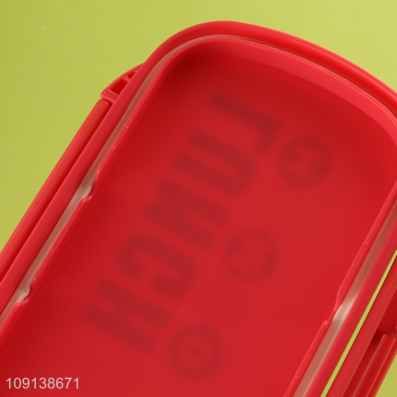 New Product 2-Compartment Leakproof Plastic Bento Lunch Box with Spoon