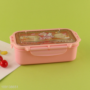 China Imports Kids Students Plastic Bento Lunch Box with Spoon & Fork