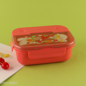 Factory Price 3-Compartment Plastic Kids Lunch Box with Spoon & Fork
