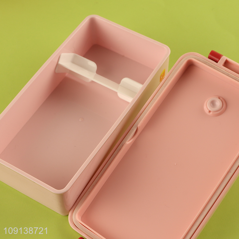 New Arrival 2-Layer Microwave Safe Plastic Bento Lunch Box with Spoon