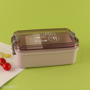 Hot Selling Plastic Bento Lunch Box Meal Pre Container with Spoon