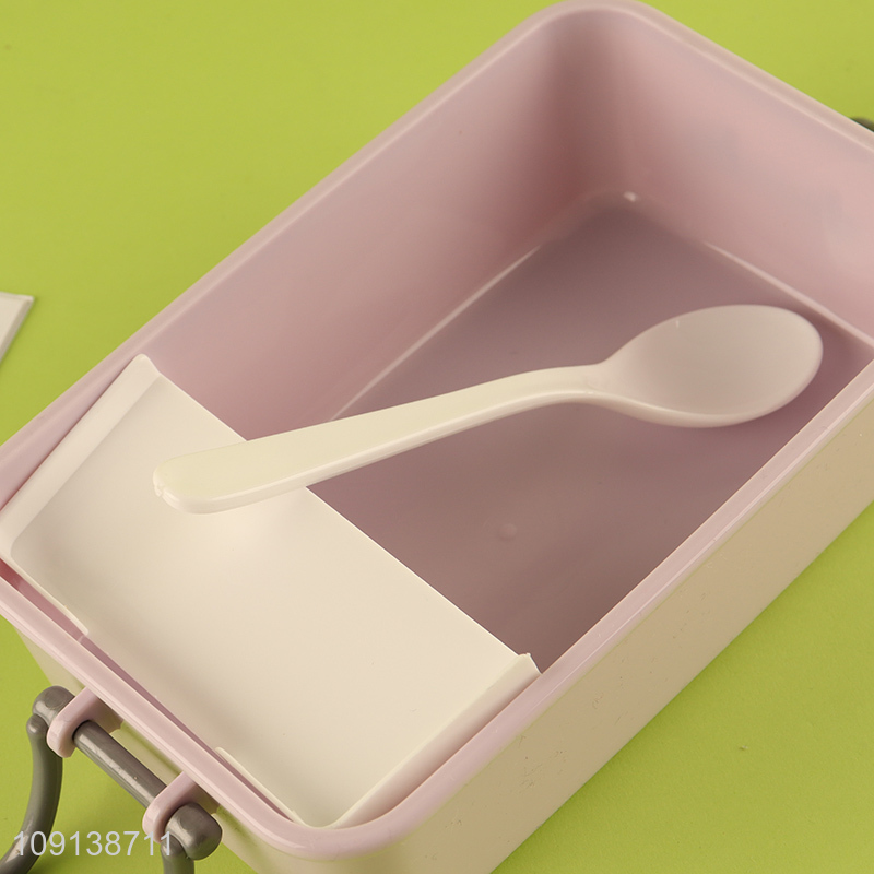 Hot Selling Plastic Bento Lunch Box Meal Pre Container with Spoon