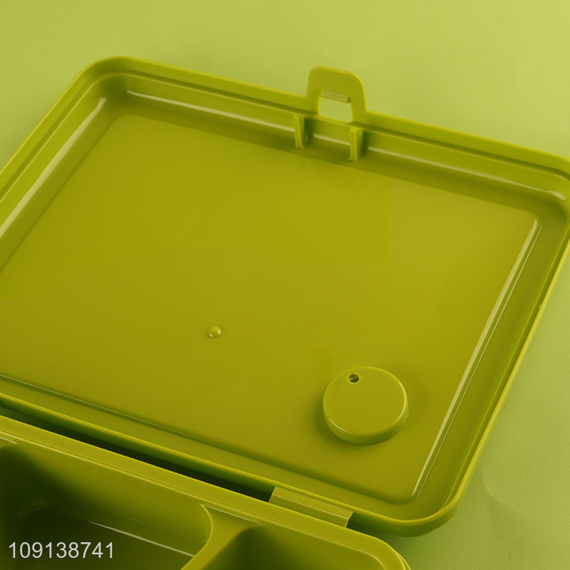 Wholesale Kids Lunch Box Plastic Divided Bento Lunch Box with Spork