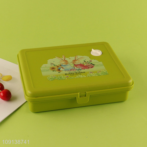 Wholesale Kids Lunch Box Plastic Divided Bento Lunch Box with Spork