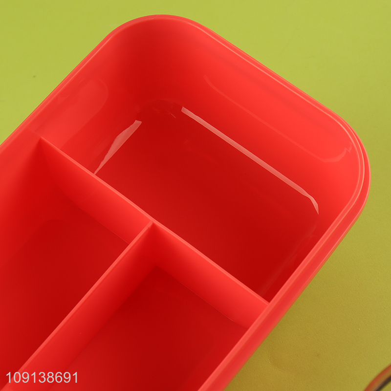 Factory Price 3-Compartment Plastic Kids Lunch Box with Spoon & Fork