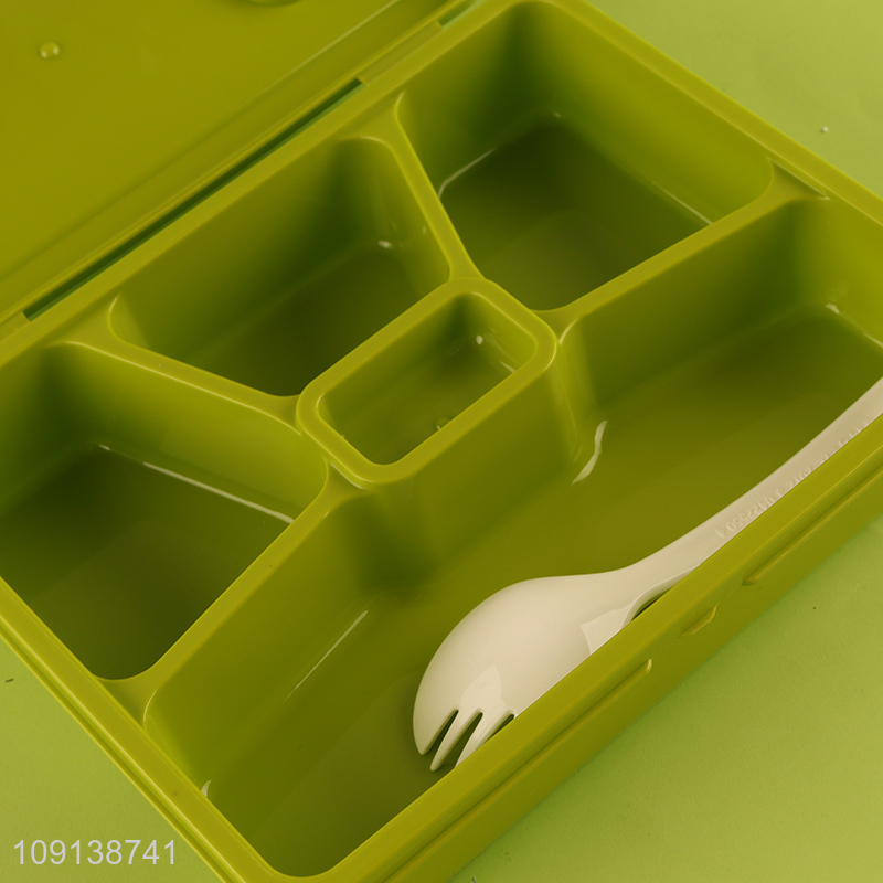 Wholesale Kids Lunch Box Plastic Divided Bento Lunch Box with Spork