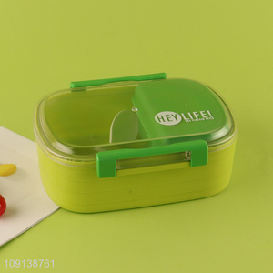 Online Wholesale Plastic Bento Lunch Box Kids Lunch Box with Spoon