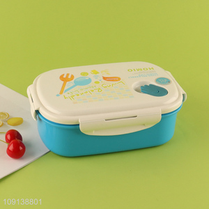 Factory Wholesale Plastic Bento Lunch Box Kids Lunch Box with Spoon