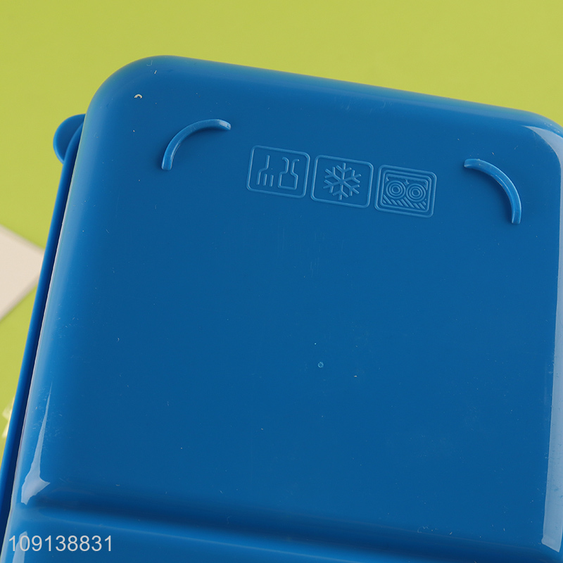 Good Quality 2-Compartment Plastic Divided Bento Lunch Box with Spoon