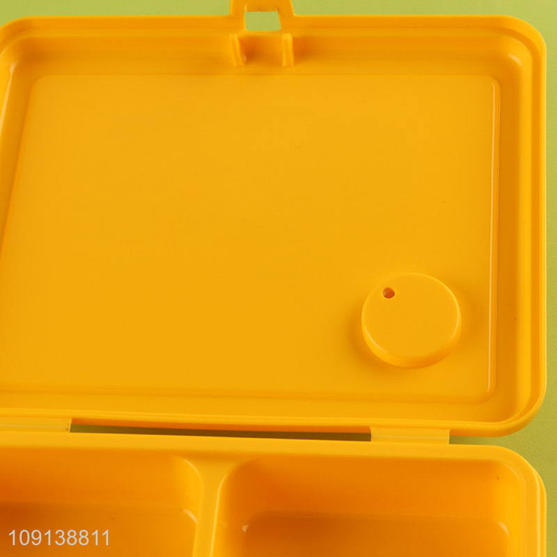 Factory Price 3-Compartment Plastic Kids Bento Lunch Box with Spork