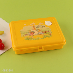 Factory Price 3-Compartment Plastic Kids Bento Lunch Box with Spork