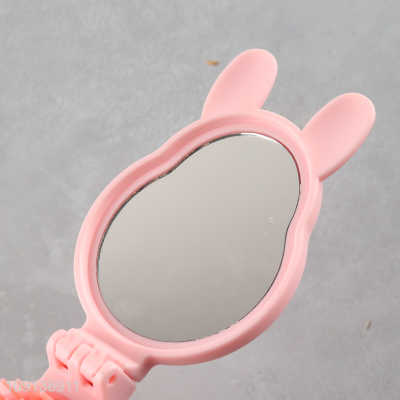 Good Quality Portable Folding Hair Brush Pocket Comb with Mirror