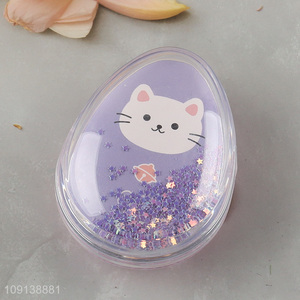 Wholesale Egg Shaped Hair Brush Quicksand Detangle Hair Brush for Kids