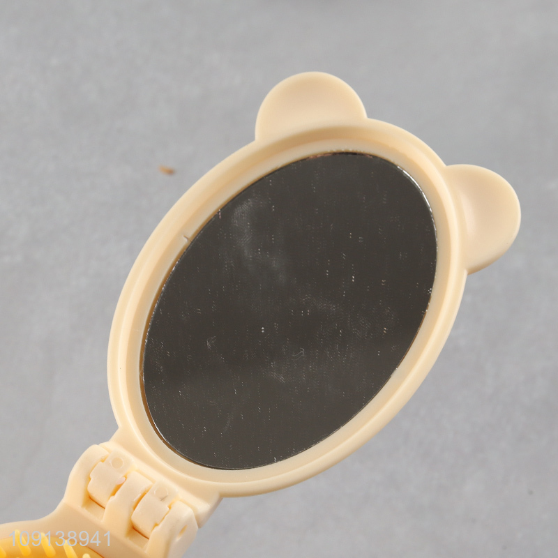 New Arrival Portable Folding Massage Hair Brush with Makeup Mirror