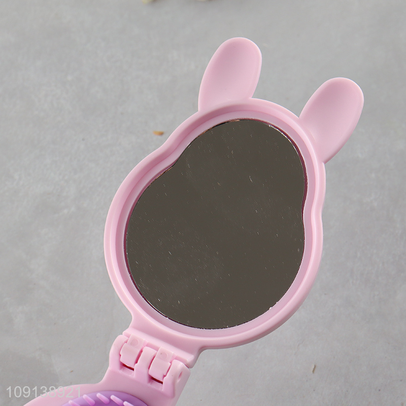 Wholesale Small Compact Pocket Comb Folding Hair Brush with Mirror