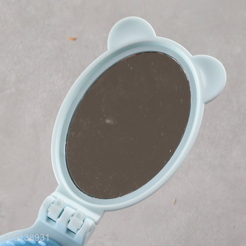 Factory Supply Cute Foldable Comb Folding Hair Brush with Mirror