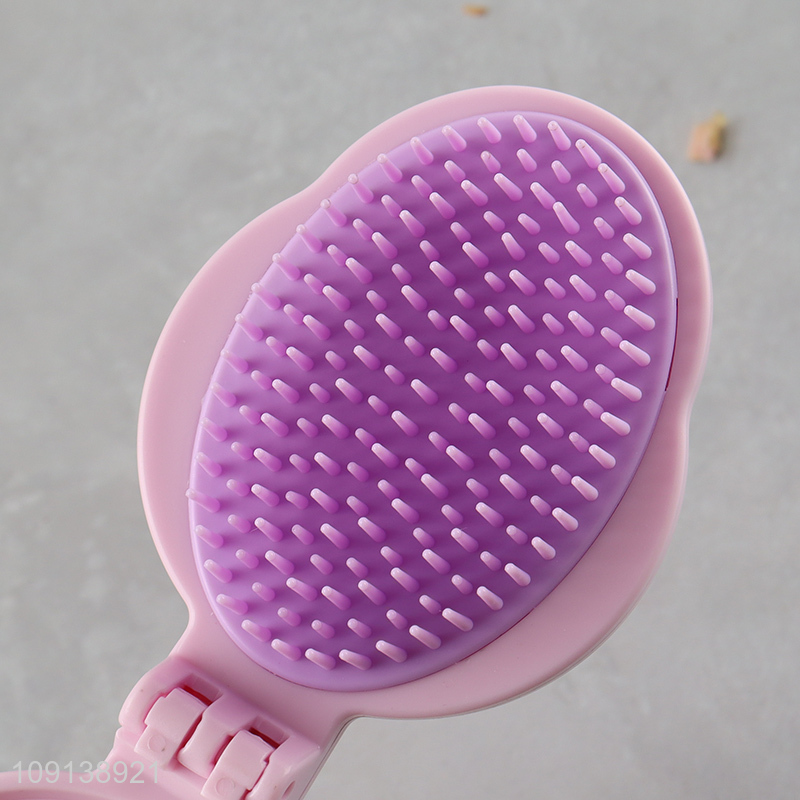Wholesale Small Compact Pocket Comb Folding Hair Brush with Mirror