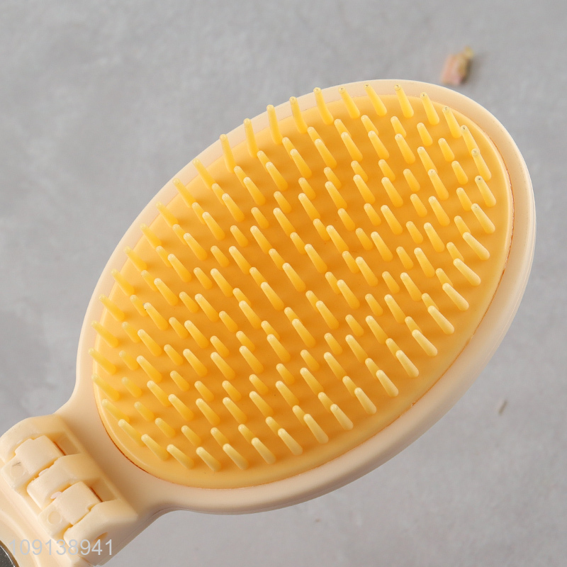 New Arrival Portable Folding Massage Hair Brush with Makeup Mirror