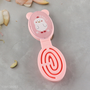 Wholesale Travel Size Pocket Brush Folding Hair Brush with Mirror