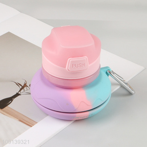 Factory price portable silicone 500ml folding water bottle for sale