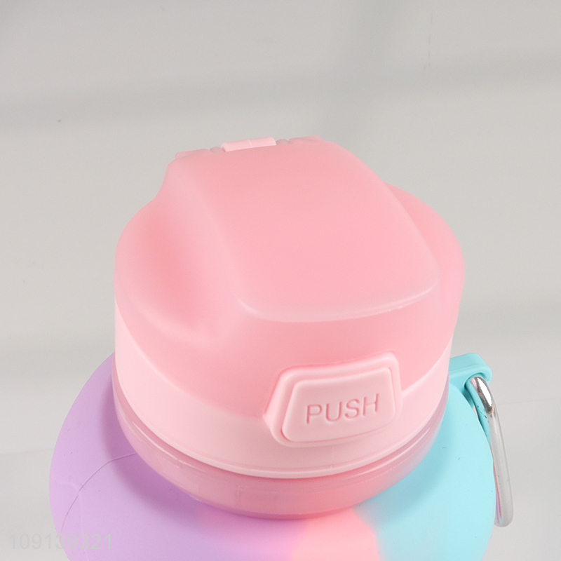 Factory price portable silicone 500ml folding water bottle for sale