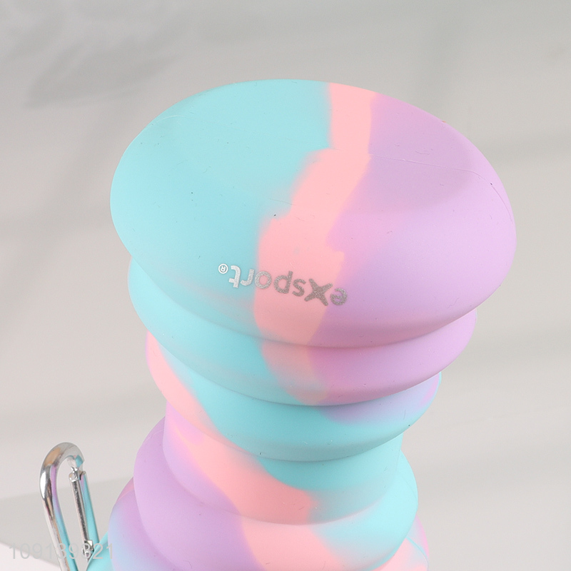 Factory price portable silicone 500ml folding water bottle for sale