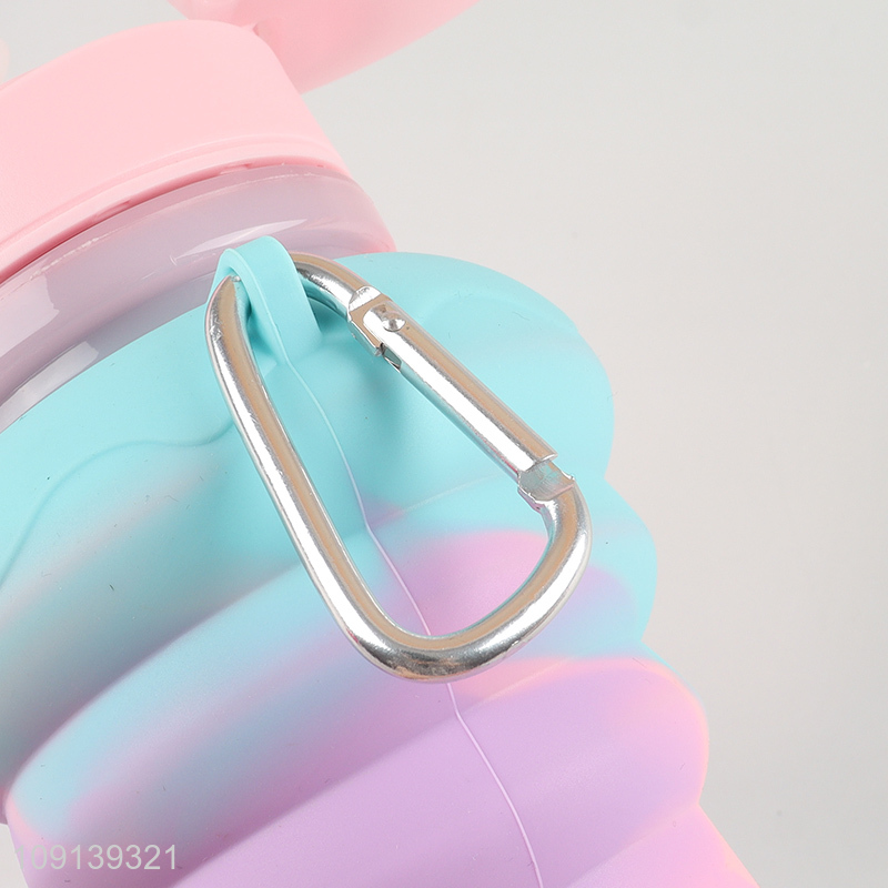 Factory price portable silicone 500ml folding water bottle for sale