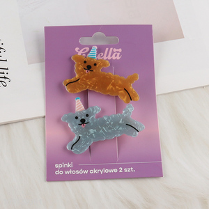 Good Quality 2PCS Dog Hair Clips Animal Acrylic Hair Accessories