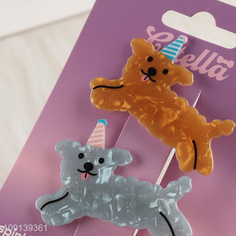 Good Quality 2PCS Dog Hair Clips Animal Acrylic Hair Accessories