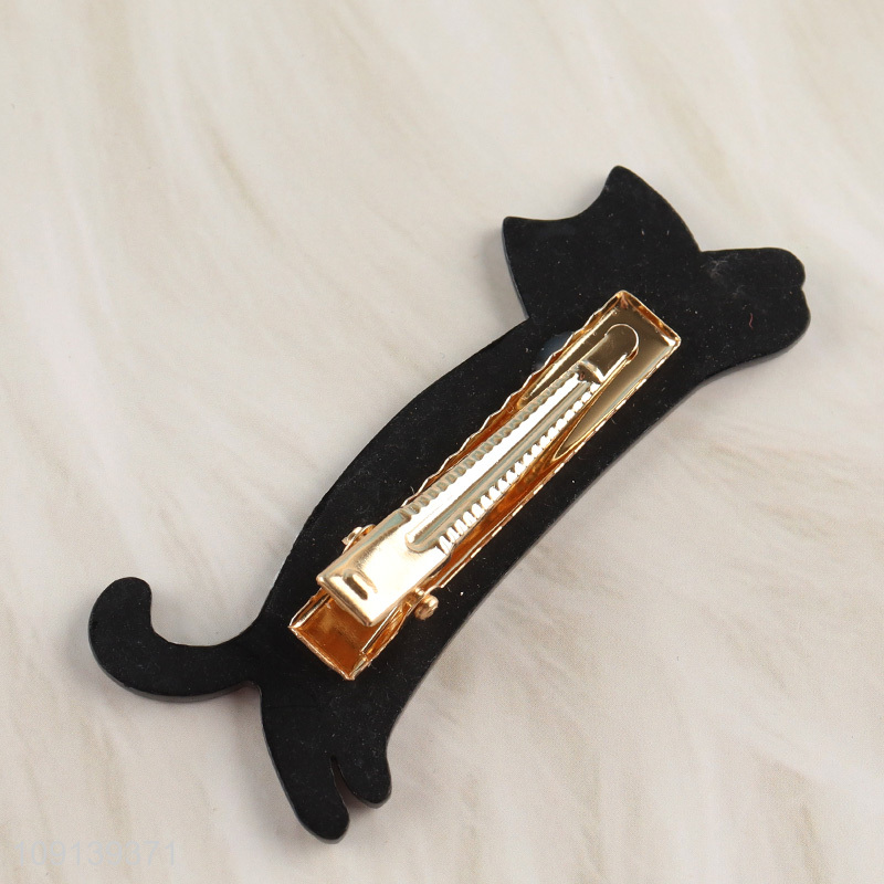 Factory Price Cute Cat Hair Clips Animal Acrylic Hairpins for Girls