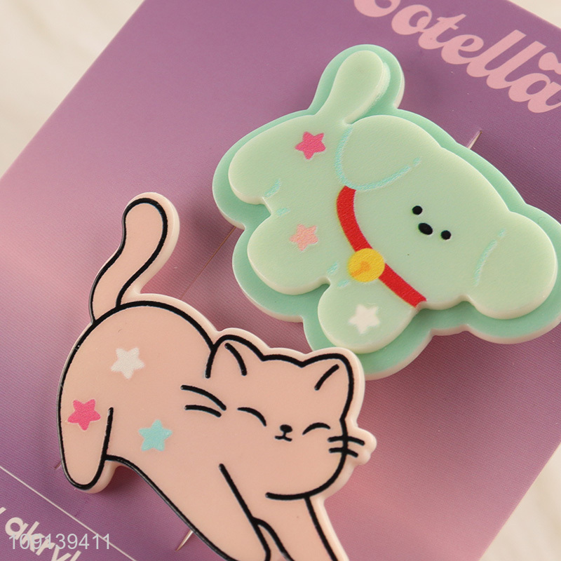 Hot Selling 2PCS Cute Acrylic Hair Clips Hair Accessories for Girls