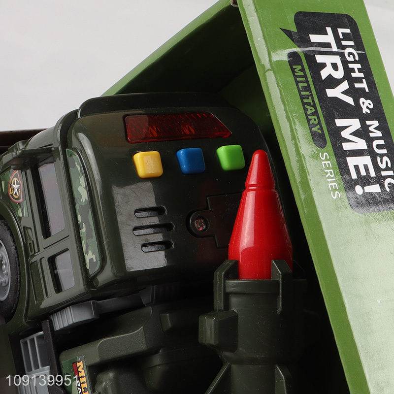 Factory direct sale children electric military truck toys with lights & sound