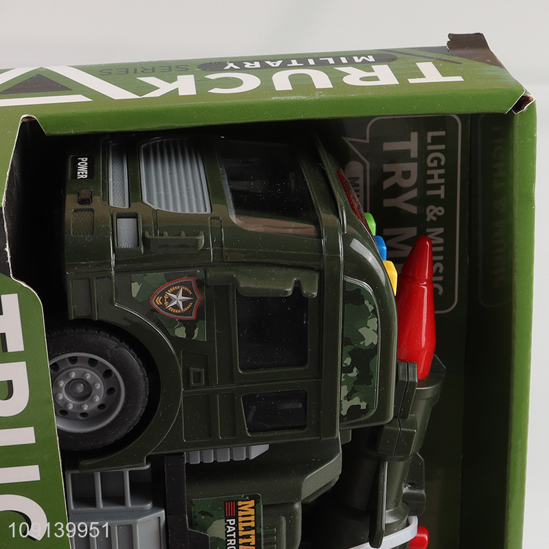 Factory direct sale children electric military truck toys with lights & sound