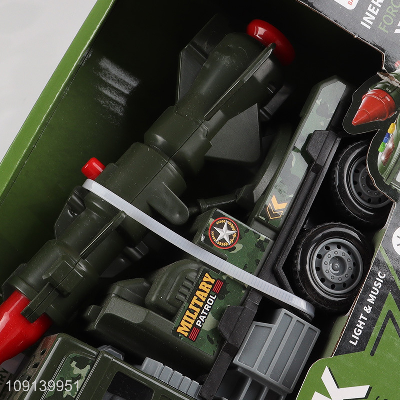 Factory direct sale children electric military truck toys with lights & sound