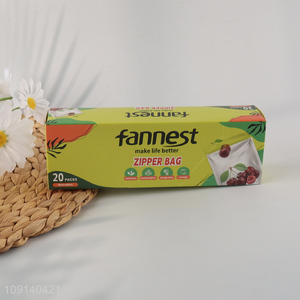 Hot Selling 18 Packs PE Food Storage Ziplock Bags Reusable Zipper Bags