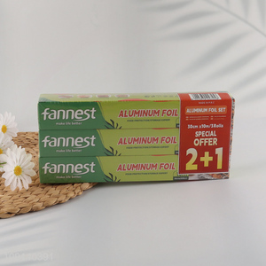 Wholesale 30cm*10m 3 Rolls Aluminum Foil Rolls for Grilling Baking Cooking