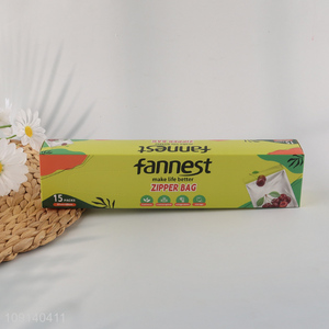 High Quality 15 Packs PE Food Storage Ziplock Bags Reusable Zipper Bags