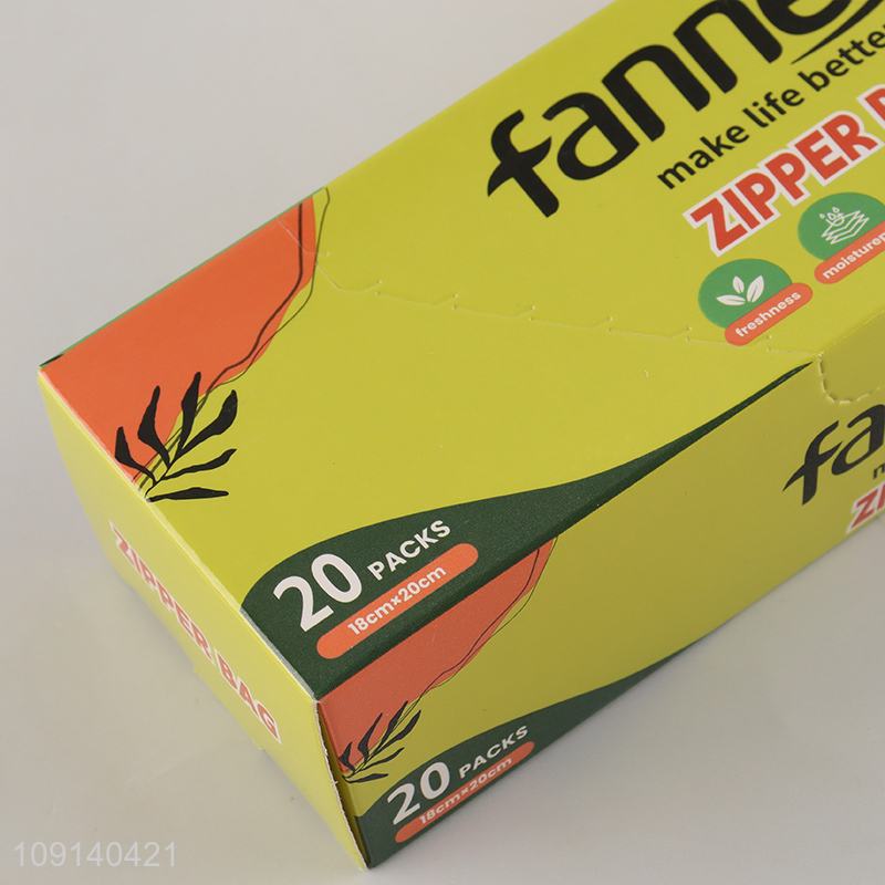 Hot Selling 18 Packs PE Food Storage Ziplock Bags Reusable Zipper Bags